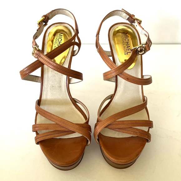 Michael Kors High Heels Sandals Tan Brown Size 9 - Picture 2 of 7